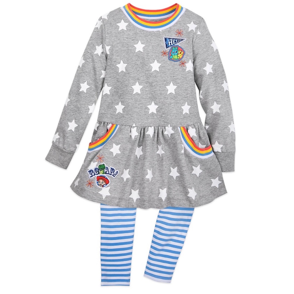 NWT Disney Toy Story 4 Knit Top and Leggings Set for Girls, Size 2